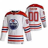 Edmonton Oilers Customized White Adidas 2020-21 Reverse Retro Alternate Jersey